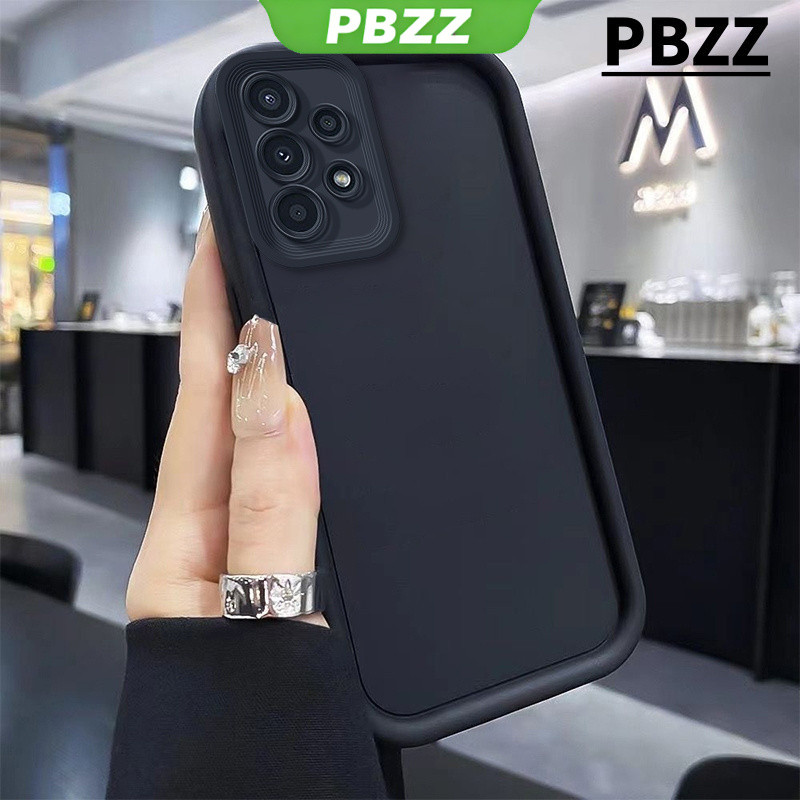Ốp Lưng PBZZ Cho SAMSUNG A13 A52 A52S A72 A53 A73 A33 a32 a23 5g A13 A32 4G Vỏ Điện Thoại Vỏ Mềm Thiết Kế Mới Gương Trang Điểm Mèo Dễ Thương Có Giá Đỡ & Dây Buộc Cho Bé Trai Đen JTDTMZJ