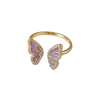 Nhẫn bạc 925 phong cách Ins với thiết kế hoa và bướm, màu sắc đa dạng và bền đẹp