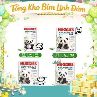 [TRỢ GIÁ] COMBO 2 Bịch tã/bỉm Huggies Nature made PANDA bề mặt sợi tre thiên nhiên cho bé - TỔNG KHO BỈM LINH ĐÀM