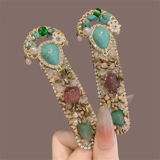 MAUROPOLI Trung Quốc Retro Nhiều Màu Sắc Full Kim Cương Bên Kẹp Tinh Tế Tua Rua Hoa Kẹp Tóc Thời Trang Thời Trang bb Kẹp Tóc Phụ Kiện Tóc Nữ