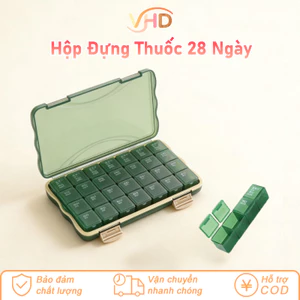 Hộp Đựng Thuốc 28 Ngày / 7 Ngày Cao Cấp - Dung Tích Lớn, Thiết Kế Trong Suốt Nhiều Ngăn Tiện Lợi