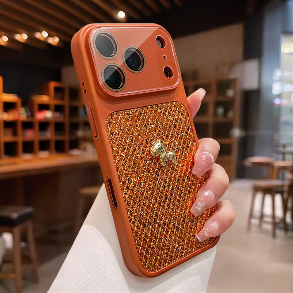 Ốp điện thoại lưới kim cương lấp lánh thời trang cho iPhone 17 Pro Max 13 14 15 16 pro max Bao gồm bảo vệ ống kính máy ảnh vỏ mềm Vỏ bảo vệ vỏ điện thoại