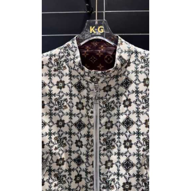 Áo Khoác Ngắn Nữ Jacquard Cổ Đứng, Có Thể Đeo Hai Mặt