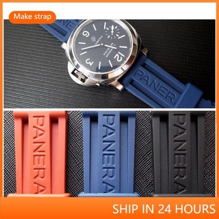Dây đeo 24mm cho Panerai 441 111 Dây đeo đồng hồ cao su màu đen màu xanh Pam