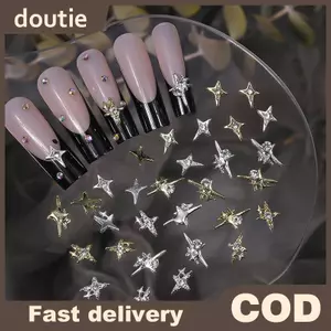 Doutie 10 Chiếc 3D Hợp Kim Asterism Móng Tay Quyến Rũ Trang Trí Ngôi Sao Phụ Kiện Lấp Lánh Kim Cương Giả Phần Móng Tay Móng Tay Nghệ Thuật Vật Liệu Cung Cấp VN
