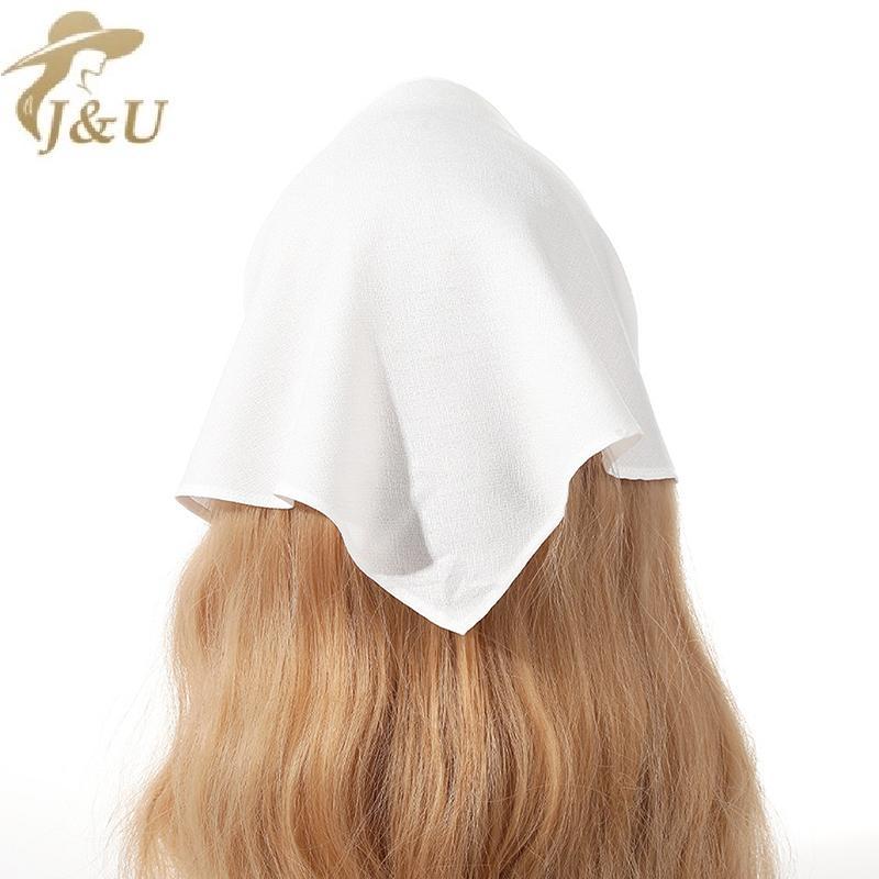 JU Haimeikang Băng Đô Turban Quấn Tóc Thanh Lịch màu Trắng dành cho Bé Gái và Nữ