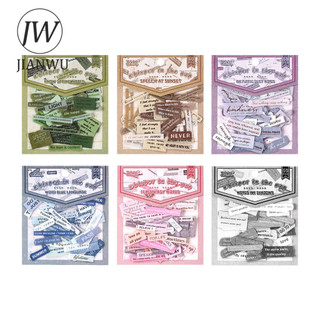JIANWU Bí Mật Trò Chuyện Series Vintage Văn Bản Tiếng Anh Phong Cảnh Chất Liệu Cắt Dán PET Nhãn Dán Sáng Tạo DIY Tạp Chí Văn Phòng Phẩm