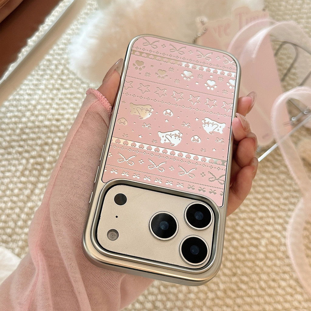 Ốp điện thoại hình chú chó con màu hồng cho IPhone 17 Pro Max 17Air 16 15 14 13 Vỏ bảo vệ chống sốc