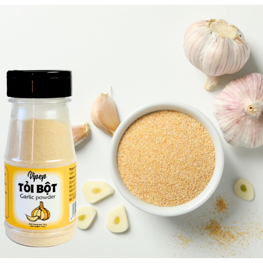 Bột Tỏi Vipep Garlic Powder 70g Gia Vị Tiện Lợi, Tăng Vị Đậm Đà Cho Mọi Món Ăn