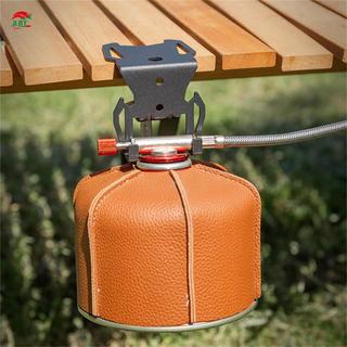 Móc hộp khí để cắm trại Giá đỡ gắn ngoài trời Tương thích với bàn chân thả Không có kẹp khoan Thiết kế góc có thể điều chỉnh Giá đỡ bình xăng bằng kim loại