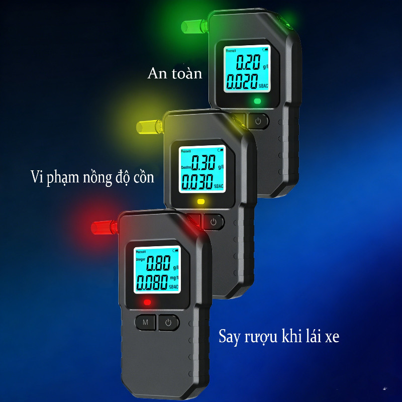 Máy thổi nồng độ cồn đạt chuẩn,tặng kèm 10 đầu thổi,Test nồng độ cồn,chính xác cao, siêu nhạy