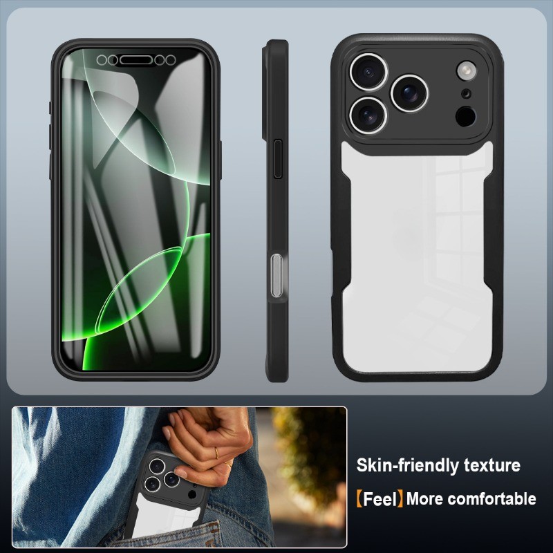 Tương Thích Cho iPhone 14 Pro Max 14 Plus 13 Pro Max 13 Mini 12 Pro Max XS MAX XR X Cover 360 Độ Hai Mặt Full Cover Protetcion Soft Acrylic Slim Phone Case