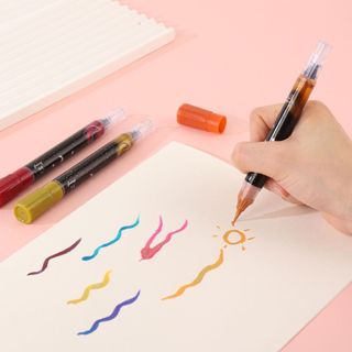 Bút lông mềm lông kim loại gradient lấp lánh, đầu mềm nghệ thuật, chữ ký, mẫu bầu trời sao
