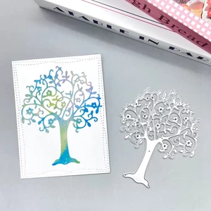 Cây Lớn Cây Sống Kim Loại Thép Carbon Cắt Khuôn Thêu Sò Dập Nổi Khắc Bản Mẫu DIY Album Ảnh Thiệp Chúc Mừng Cắt Chết Giấy Thủ Công Dụng Cụ