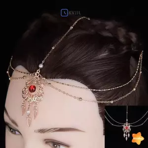 Băng đô quấn tóc cô dâu thiết kế vintage hình học, dây xích hoa - phụ kiện tiệc cưới sang trọng