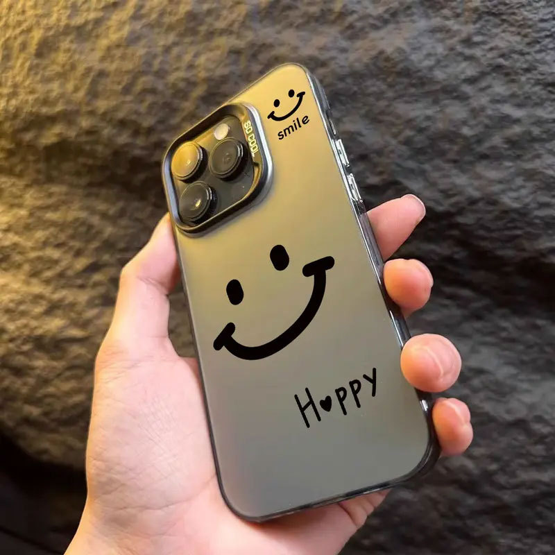 Ốp Mặt Cười Đơn Giản Cho iPhone 11-15 Pro Max Cảm Giác Mịn Màng