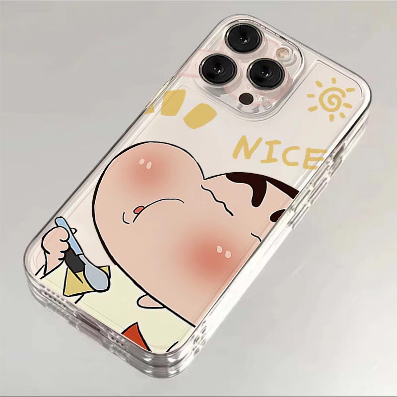 Mùa Xuân Đi Chơi Crayon Shinchan Ốp Lưng Điện Thoại Samsung Galaxy S21 S10 S20 Plus FE S22 Note 20 Ultra J7 Prime Note 10 Plus Lite A11 Vỏ Hoạt Hình Dễ Thương Chống Sốc Thời Trang TPU Trong Suốt