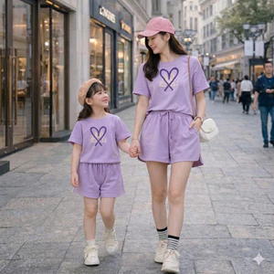 .Đồ Bộ Mẹ Và Bé Đi Chơi bé 8-37kg mẹ 38-80kg, đồ gia đình, đồ đôi mẹ và bé gái bé trai