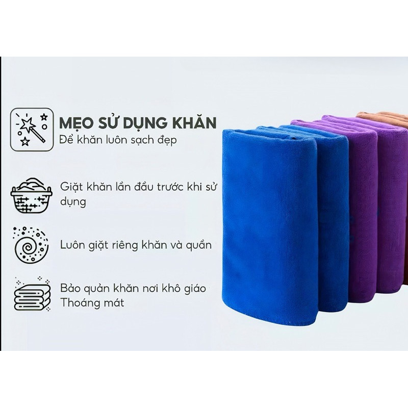 Set 20 kKhăn gội đầu 35x75 Microfiber Thấm Hút Tốt, Không Xổ Lông - Tiệm Nails, Tiệm Tóc