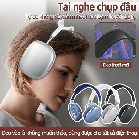 Tai nghe Tai nghe Bluetooth thích hợp cho điện thoại di động chơi game tai nghe thể thao bass nặng tai nghe bịt tai lớn