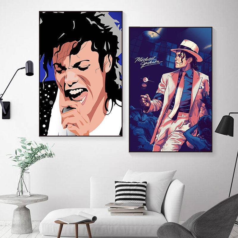 Michael Jackson Retro Âm Nhạc Poster Canvas Treo Tường Nghệ Thuật Cho Nhà Hàng Thanh Câu Lạc Bộ Trang Trí Nhà Không Khung