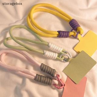 [Hộp lưu trữ] Dây buộc điện thoại INS Style Braid, chống mất, dây đeo cổ tay ngắn, mặt dây chuyền, kèm miếng đệm