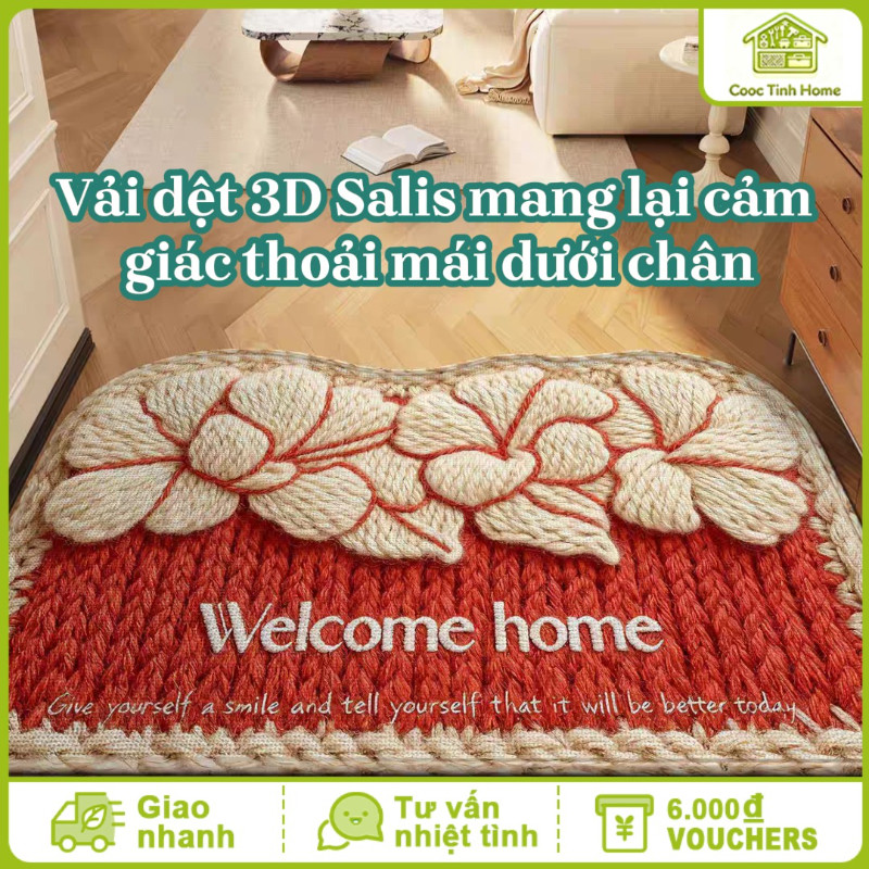 Thảm Cửa Cao Cấp - Thiết Kế Sang Trọng, Chống Trượt Tuyệt Đối, Hút Bụi & Thấm Nước Hiệu Quả, Bảo Vệ Sàn Và Dễ Giặt Sạch