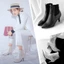 VNMZG34-39 Kích Thước Lớn OL Đi Lại Tất Cả Trận Đấu Giày Bốt Nữ Stiletto Gót Nhọn Ngón Chân Tay Martin Ống Ngắn Giày Bốt Thời Trang