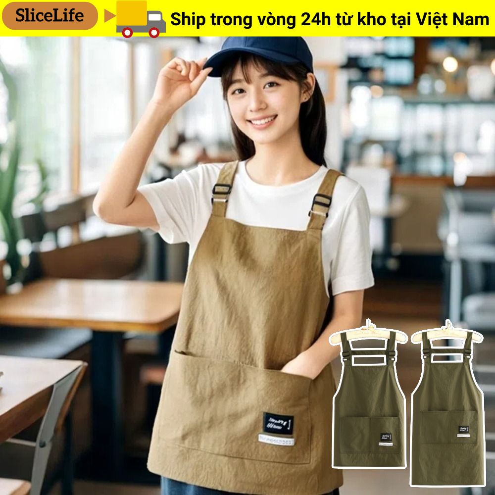 Tạp dề nấu ăn SLICELLIFE, Tạp dề cắt tóc chống thấm nước 2 kích cỡ, Quần áo làm việc thoáng khí bỏ túi lớn chuyên nghiệp Dụng cụ làm tóc