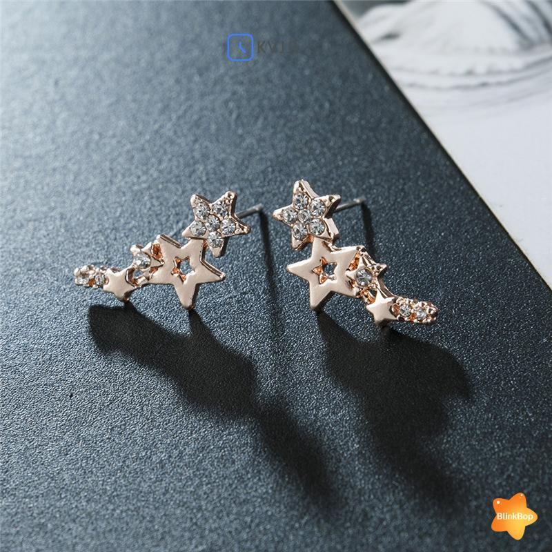 [KvJJL-t] 1 Cặp Bán Chạy Đơn Giản Ngôi Sao Nữ Thả Bông Tai Kim Cương Giả Sáng Bóng Tinh Tế Đa Năng Bông Tai Nữ Trang Sức Thời Trang Mới