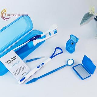 Csndices 8 Cái / bộ Bộ Bàn Chải Chăm Sóc Nhiều Màu Sáp Răng Dụng Cụ Làm Sạch Túi Lưới Có Thể Gập Lại Inter Brush Floss Thread Wax VN
