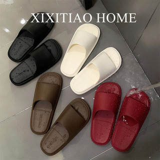 XIXITIAO Dép lê nam nữ mùa hè, màu trơn, vân da, đế mềm EVA, phong cách thời trang thoải mái