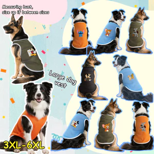 Áo vest lưới cho chó cỡ lớn, kích thước 3XL-6XL, phong cách chui đầu, thiết kế in hình chuột Mickey và Stitch, có sẵn 4 màu, thích hợp để sử dụng trong nhà và ngoài trời, và phù hợp với tất cả các giống chó lớn.