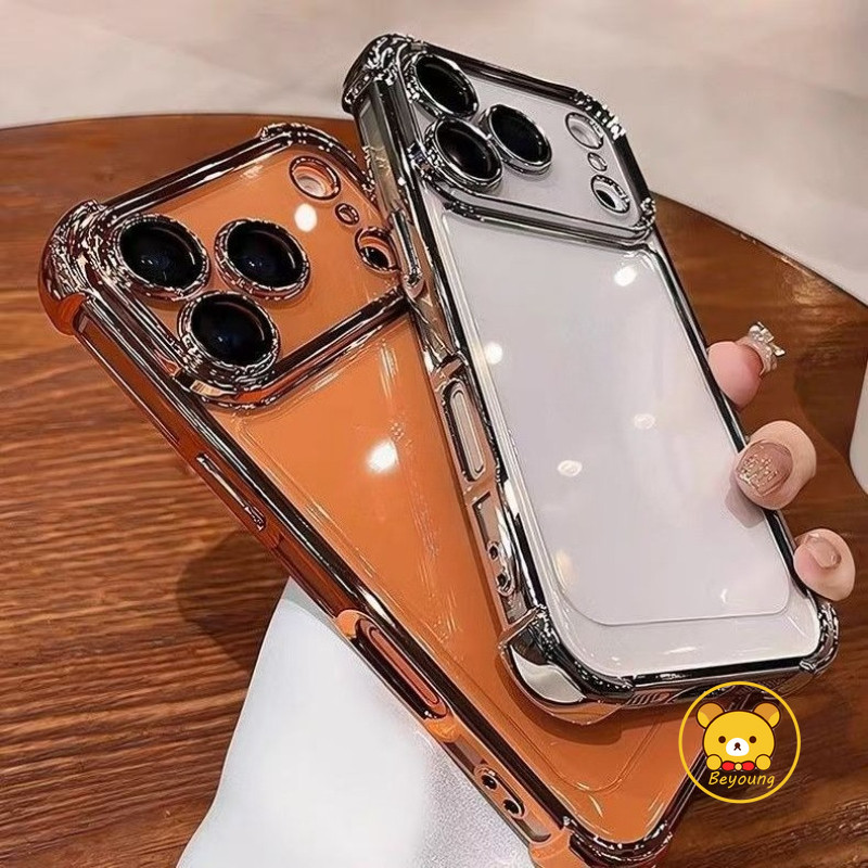 Mạ bốn đầu trong suốt cho Redmi Note 15 Pro Plus Turbo 5 A7 Pro Xiaomi Poco X8 M8 Pro Max 5G 4G Ốp điện thoại mềm trong suốt Ốp lưng chống sốc