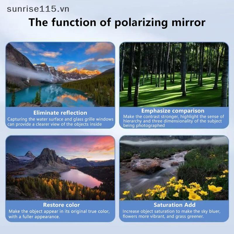 Bộ lọc ống kính phân cực chụp ảnh di động SRVN có kẹp CPL Polarizer Loại bỏ phản chiếu và bộ lọc độ phân giải cao.