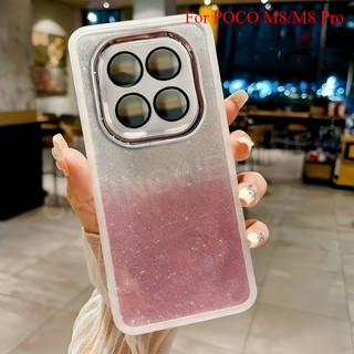 Ốp Điện Thoại Cho POCO M8 Pro 5G 4G 2026 Lấp Lánh Silicon Trong Suốt Vỏ Bảo Vệ Ống Kính Máy Ảnh Ốp Lưng Chống Sốc