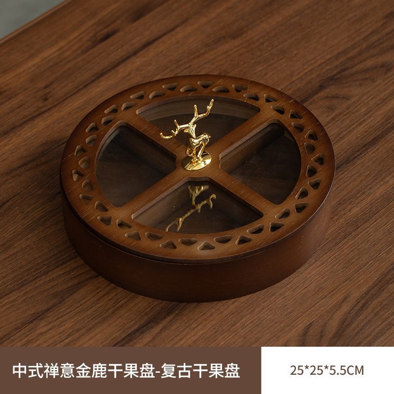 Sáng Tạo Đĩa Hộp Bảo Quản Trái Cây Khô Ăn Nhẹ Đĩa Chia Kẹo Món Tráng Miệng Hộp Đựng Kẹo Đồ Ăn Nhẹ Hạt Trái Cây Khô Đĩa Gỗ