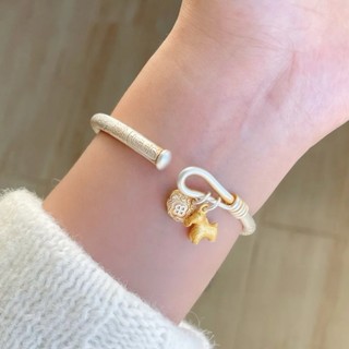 Vòng tay ngựa bạc sterling phong cách truyền thống, mang lại may mắn