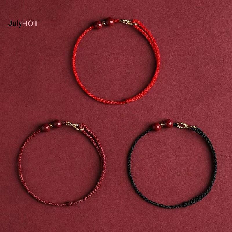 JULYHOT Thời Trang Đơn Giản Luy Vòng Tay Dành Cho Nữ Handmade Biểu Tượng Cặp Đôi Vòng Tay Cinnabar Hạt Vòng Tay Quà Tặng Massivedeals
