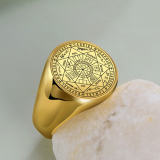 Trang sức vòng tay thép không gỉ phong cách Skyrim với biểu tượng Solomon và các thiên thần