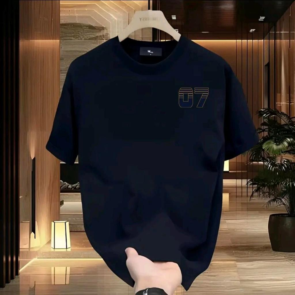 Đội Bóng Rổ 07, cotton 220G, cổ tròn, ngắn tay, phong cách Mỹ, 2025, mùa hè, áo unisex