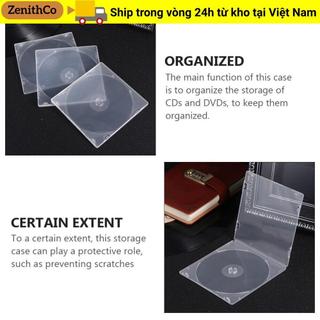 ZENITHCO 20 Cái CD, Hộp PP Đĩa Đơn Đĩa Vuông, Vỏ Phong Cách Mỏng Có Thể Lắp Đặt Hộp Bảo Quản DVD Trong Suốt CD