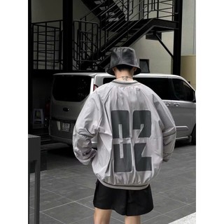 Áo Sweater Dù Cổ Tim Bóng Rổ Unisex 2 Lớp – In Lụa Số 02 – Form Rộng Basic Bigsize Cặp Đôi