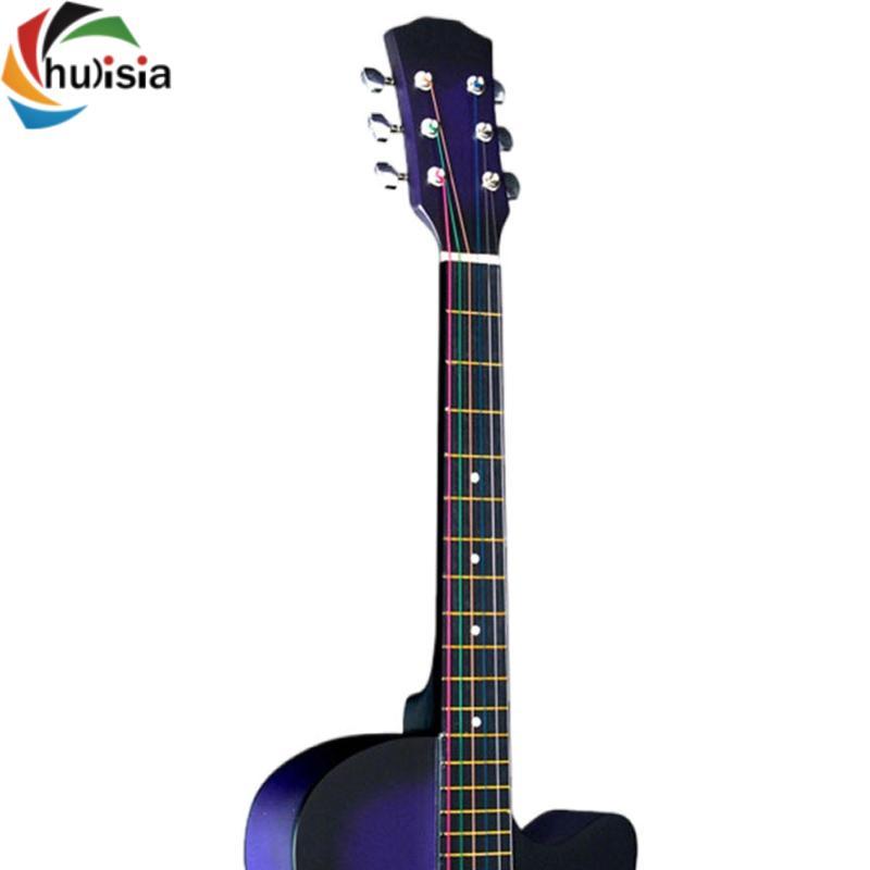 Chalisia 38 '' Đàn Guitar Gỗ Acoustic Người Mới Bắt Đầu Dễ Dàng Giữ Trẻ Em Học Tập 6 Dây Đàn Guitar Dân Gian Nhạc Cụ Cho Gigs Quà Tặng Mọi lứa tuổi