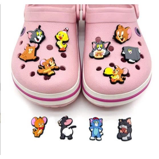Set 12 Sticker/ Charm gắn dép Tom và Jerry