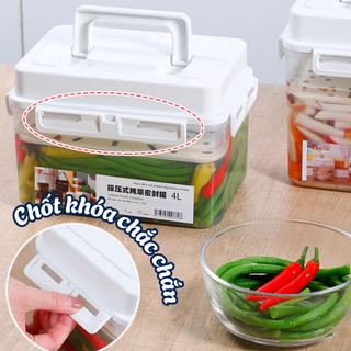 (Sẵn) Hộp Muối Dưa Cà Thông Minh Nén Tự Động 5L – Ngâm Dưa, Cà, Kiệu Kín Khí An Toàn