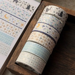 Washi tape nhũ bạc silver foil Mocard (có đế)