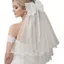 IAPPORTUNIA Khăn che mặt cô dâu, Veil cưới viền ren trắng, Nơ thời trang hai lớp vải tuyn nữ phồng cho bữa tiệc cưới
