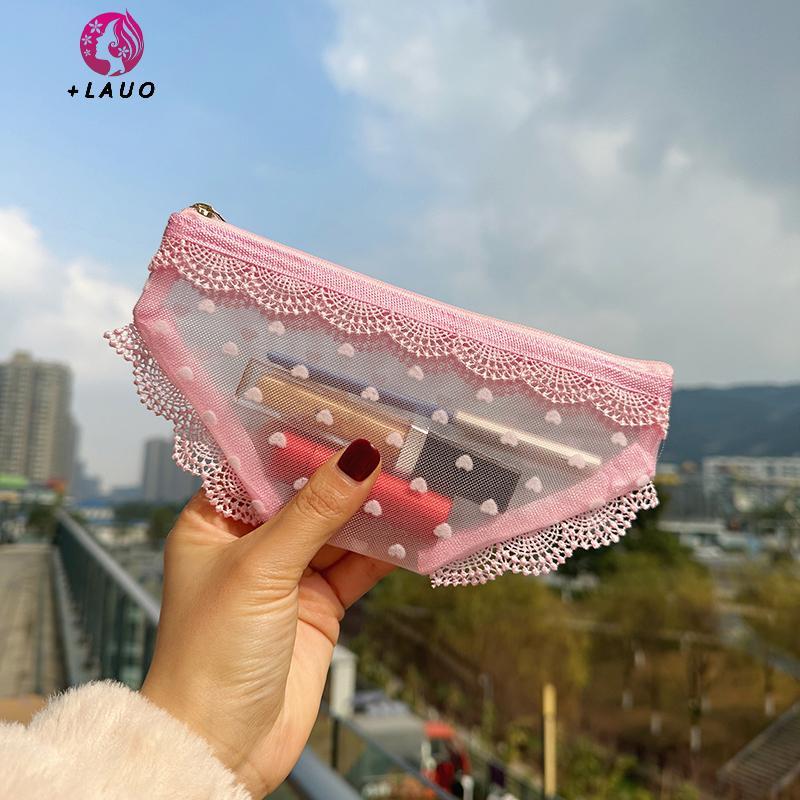 Springevenstar Túi mỹ phẩm du lịch lưới thời trang, túi vệ sinh trang điểm dây kéo trong suốt