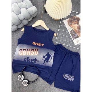 Bộ thể thao dành cho be strai 15-45kg mẫu chữ SKET. Chất liệu thoáng mát, co dãn tốt. HE40
